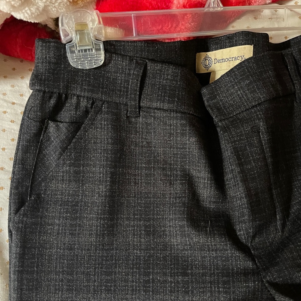 Democracy Brown Plaid High Rise straight Leg Crop Pants size 8 - Picture 4 of 7